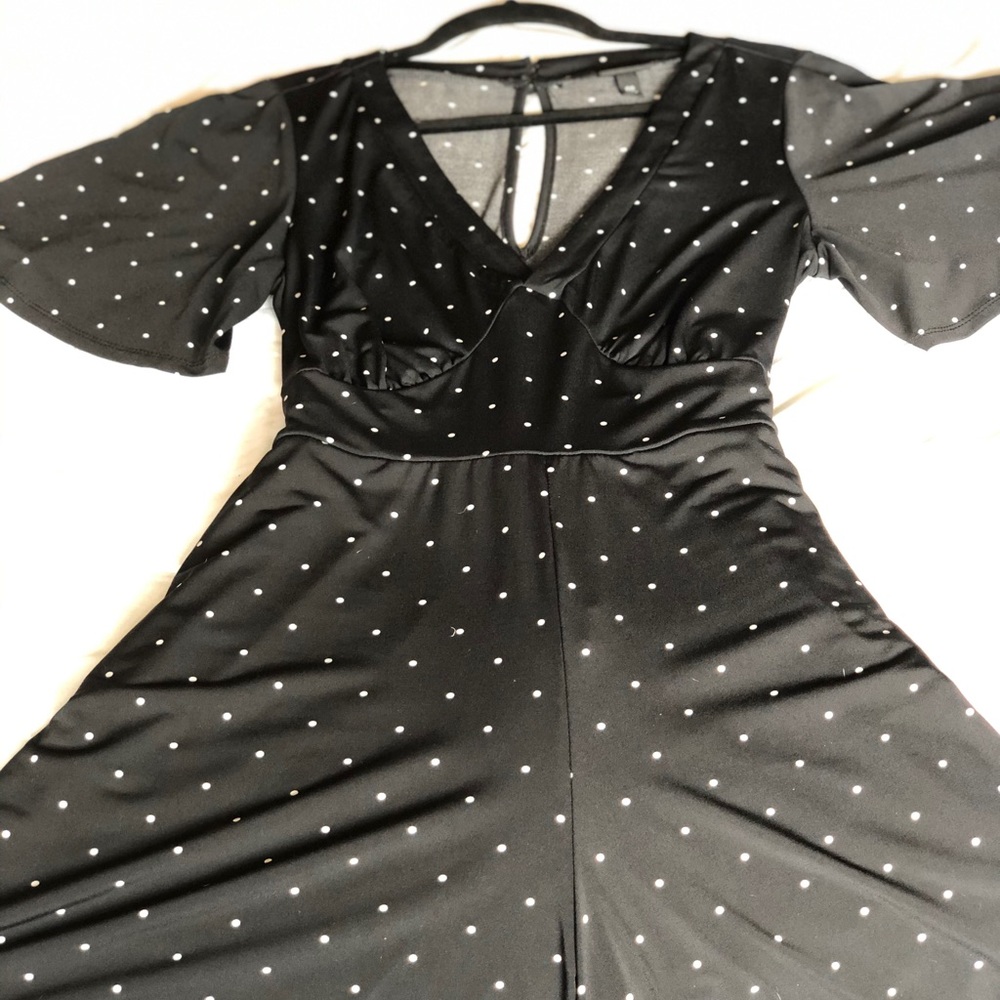 Torrid black and polka dot romper (00)
